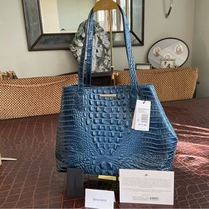 Brahmin Medium Julian Lapis Blue Tote Shoulder BAG